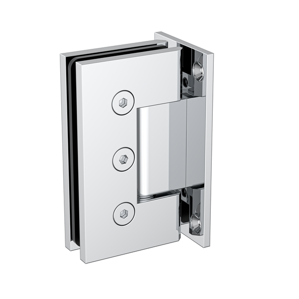 Boston Heavy Duty Large Wall to Glass Hinge with T Type Mounting Plate - Polished Chrome