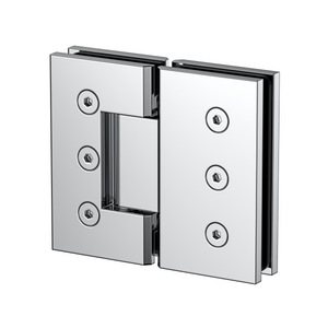 Boston Heavy Duty Large Glass to Glass 180 Degree Inline Hinge - Polished Chrome