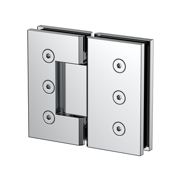 Boston Heavy Duty Large Glass to Glass 180 Degree Inline Hinge - Polished Chrome