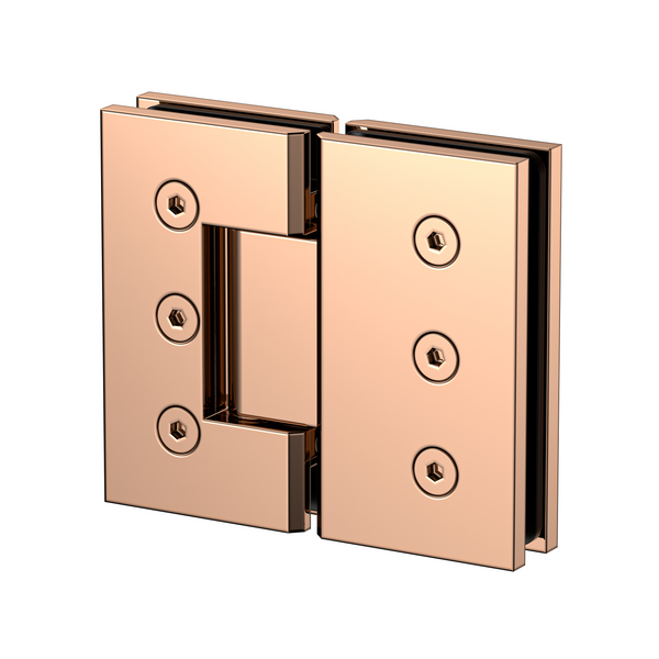 Extra Heavy Duty Large Glass to Glass 180 Degree Inline Hinge -Polished Rose Gold