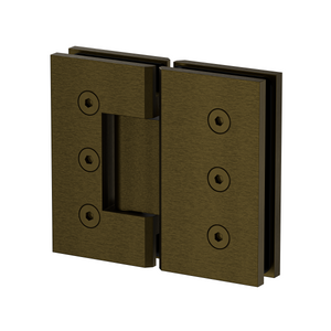 Heavy Duty Large Glass to Glass 180 Degree Inline Hinge - Antique Brass