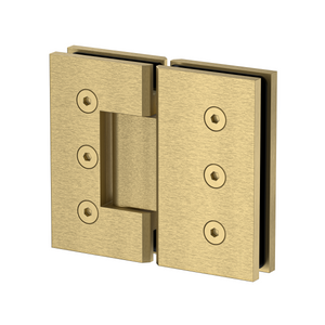 Heavy Duty Large Glass to Glass 180 Degree Inline Hinge - Soft Gold Brushed