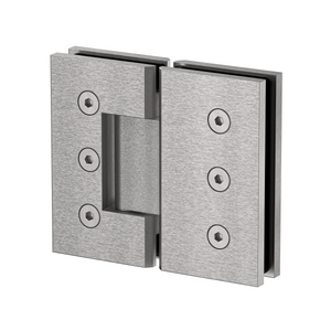 Extra Heavy Duty Large Glass to Glass 180 Degree Inline Hinge - Satin Nickel