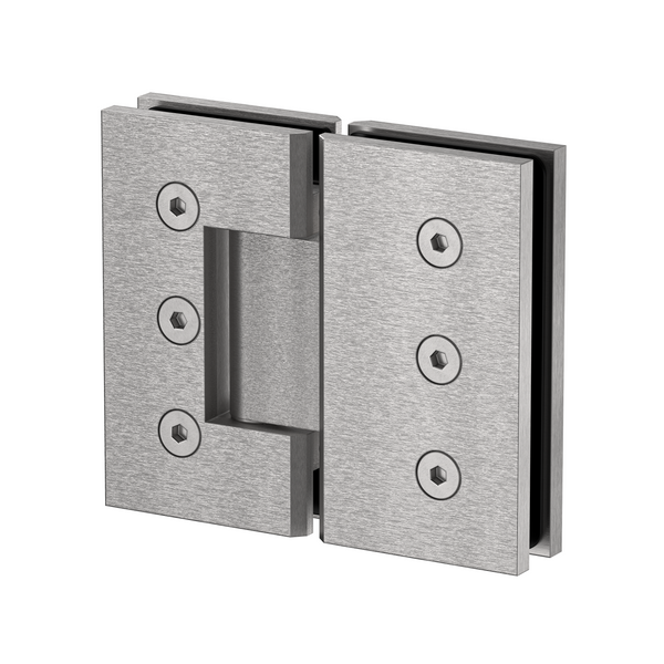 Extra Heavy Duty Large Glass to Glass 180 Degree Inline Hinge - Satin Nickel
