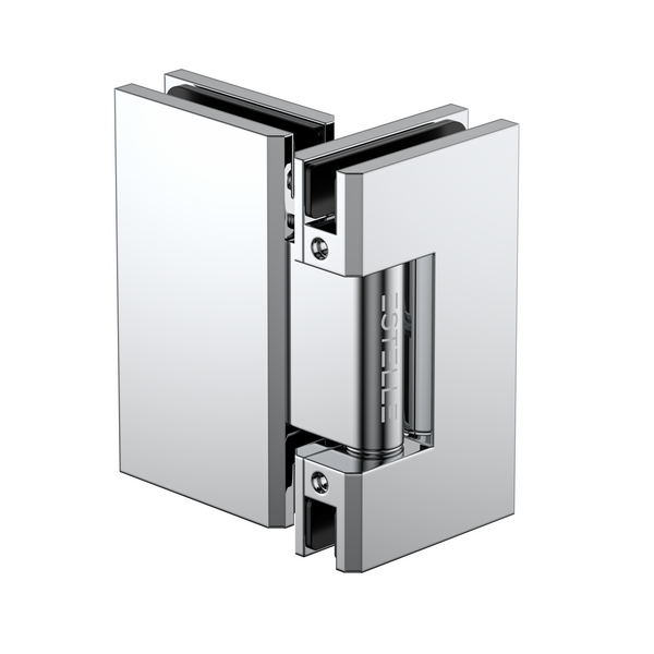 Heavy Duty Large Glass to Glass 180 Degree Inline Hinge - Polished Chrome