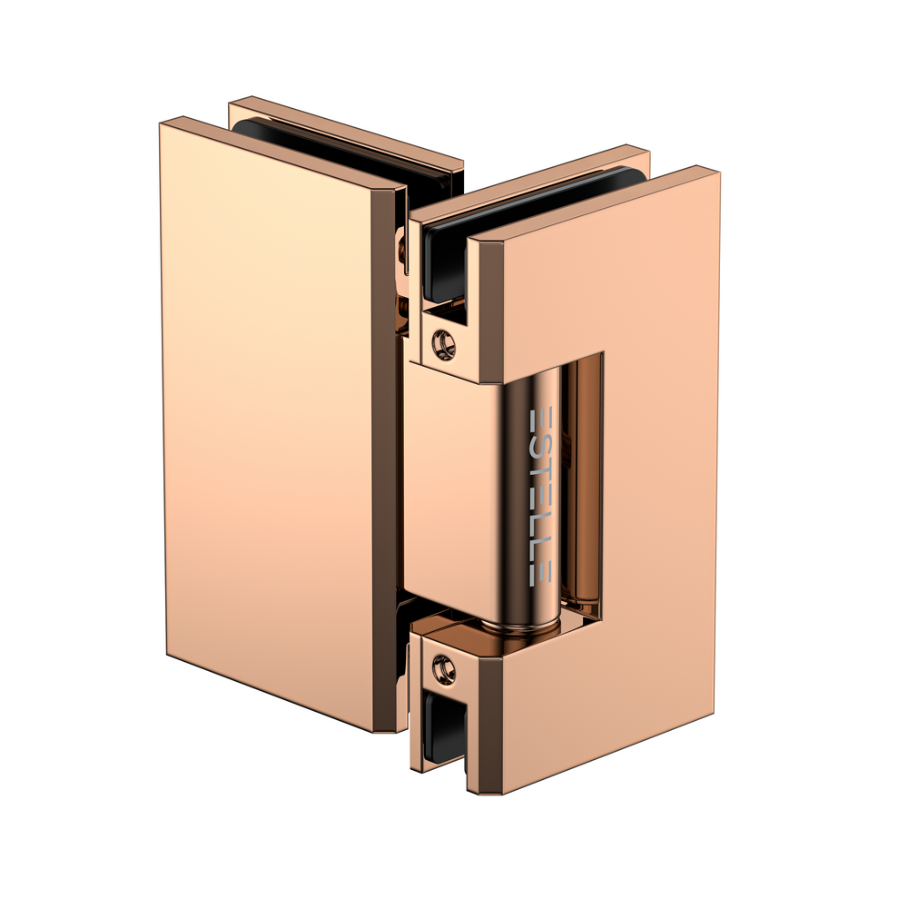Extra Heavy Duty Large Glass to Glass 180 Degree Inline Hinge -Polished Rose Gold