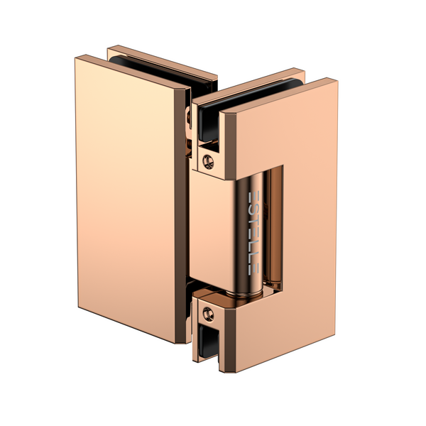 Extra Heavy Duty Large Glass to Glass 180 Degree Inline Hinge -Polished Rose Gold