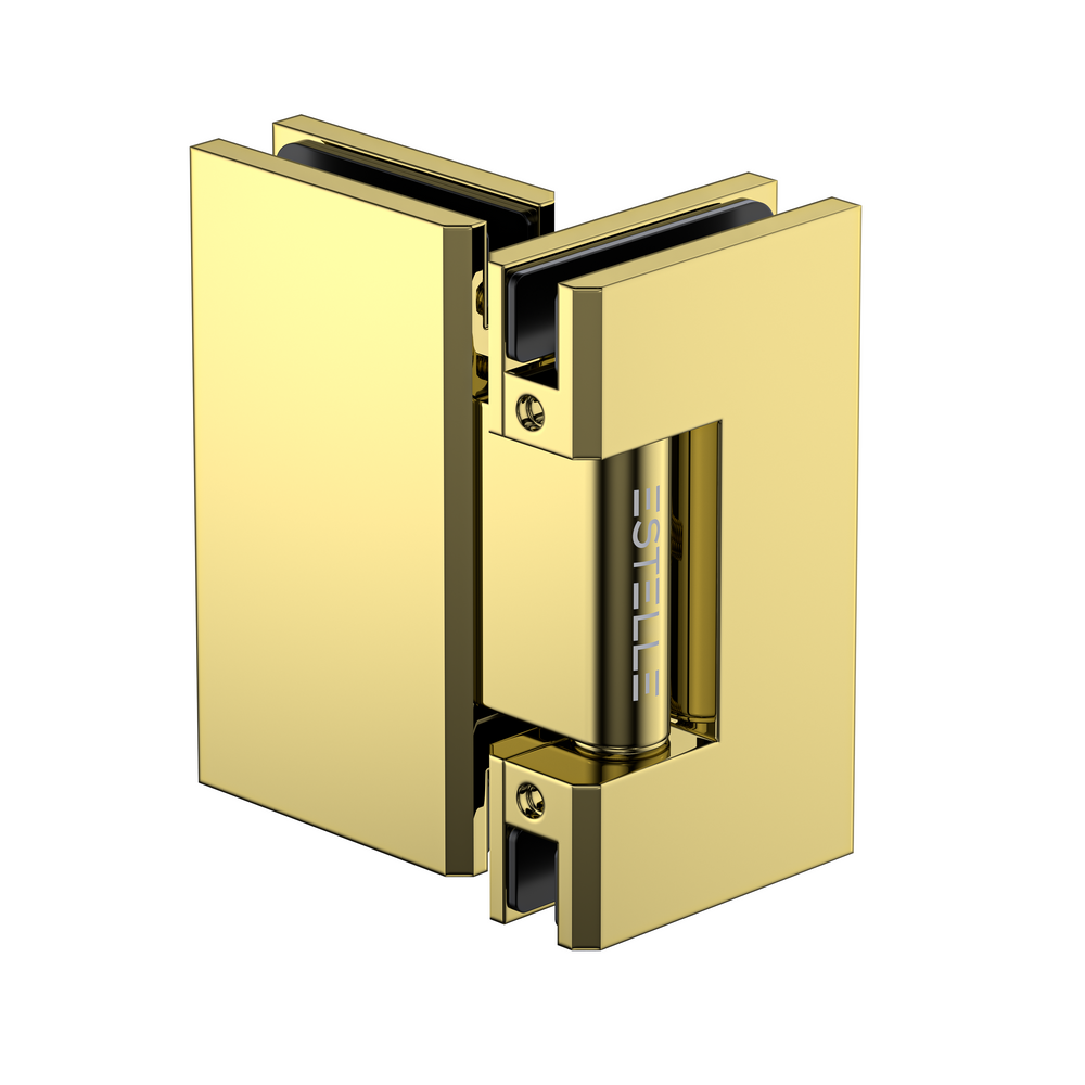 Boston Heavy Duty Large Glass to Glass 180 Degree Inline Hinge -Polished Gold