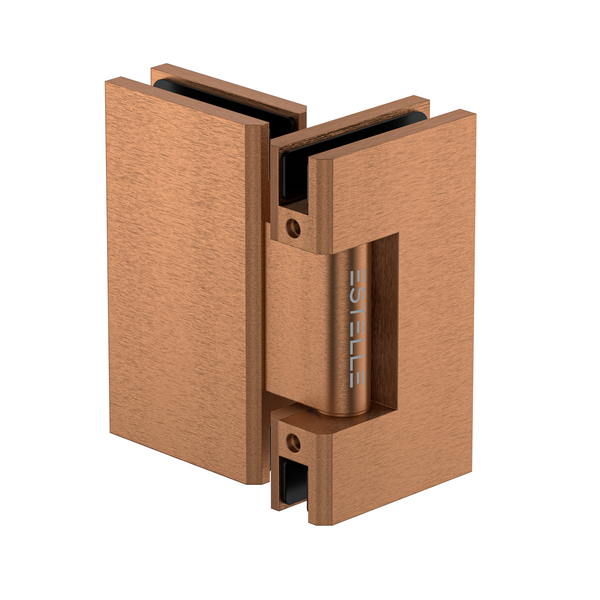 Extra Heavy Duty Large Glass to Glass 180 Degree Inline Hinge -Brushed Rose Gold