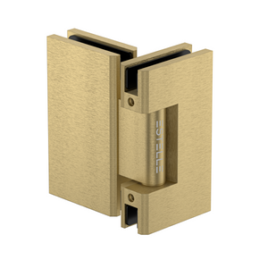 Heavy Duty Large Glass to Glass 180 Degree Inline Hinge - Soft Gold Brushed