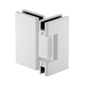 Extra Heavy Duty Large Glass to Glass 180 Degree Inline Hinge - White