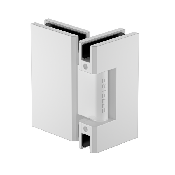 Extra Heavy Duty Large Glass to Glass 180 Degree Inline Hinge - White