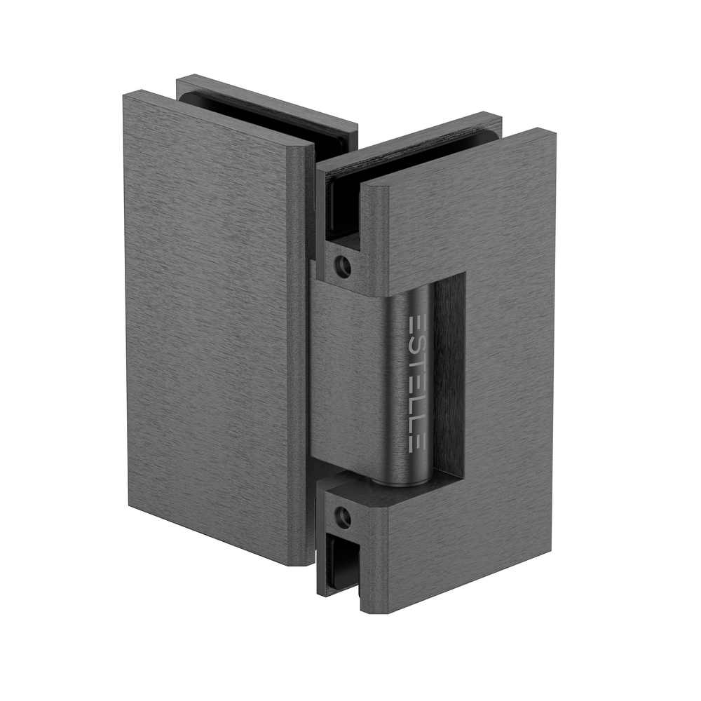 Extra Heavy Duty Large Glass to Glass 180 Degree Inline Hinge - Brushed Gun Metal