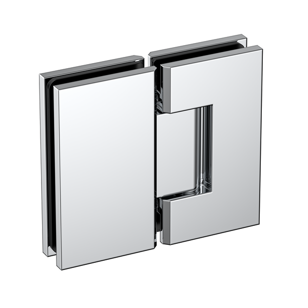 Boston Heavy Duty Large Glass to Glass 180 Degree Inline Hinge - Polished Chrome