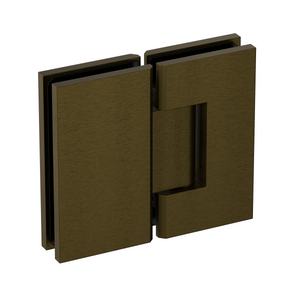 Heavy Duty Large Glass to Glass 180 Degree Inline Hinge - Antique Brass