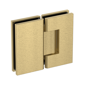 Heavy Duty Large Glass to Glass 180 Degree Inline Hinge - Soft Gold Brushed