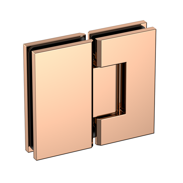 Extra Heavy Duty Large Glass to Glass 180 Degree Inline Hinge -Polished Rose Gold