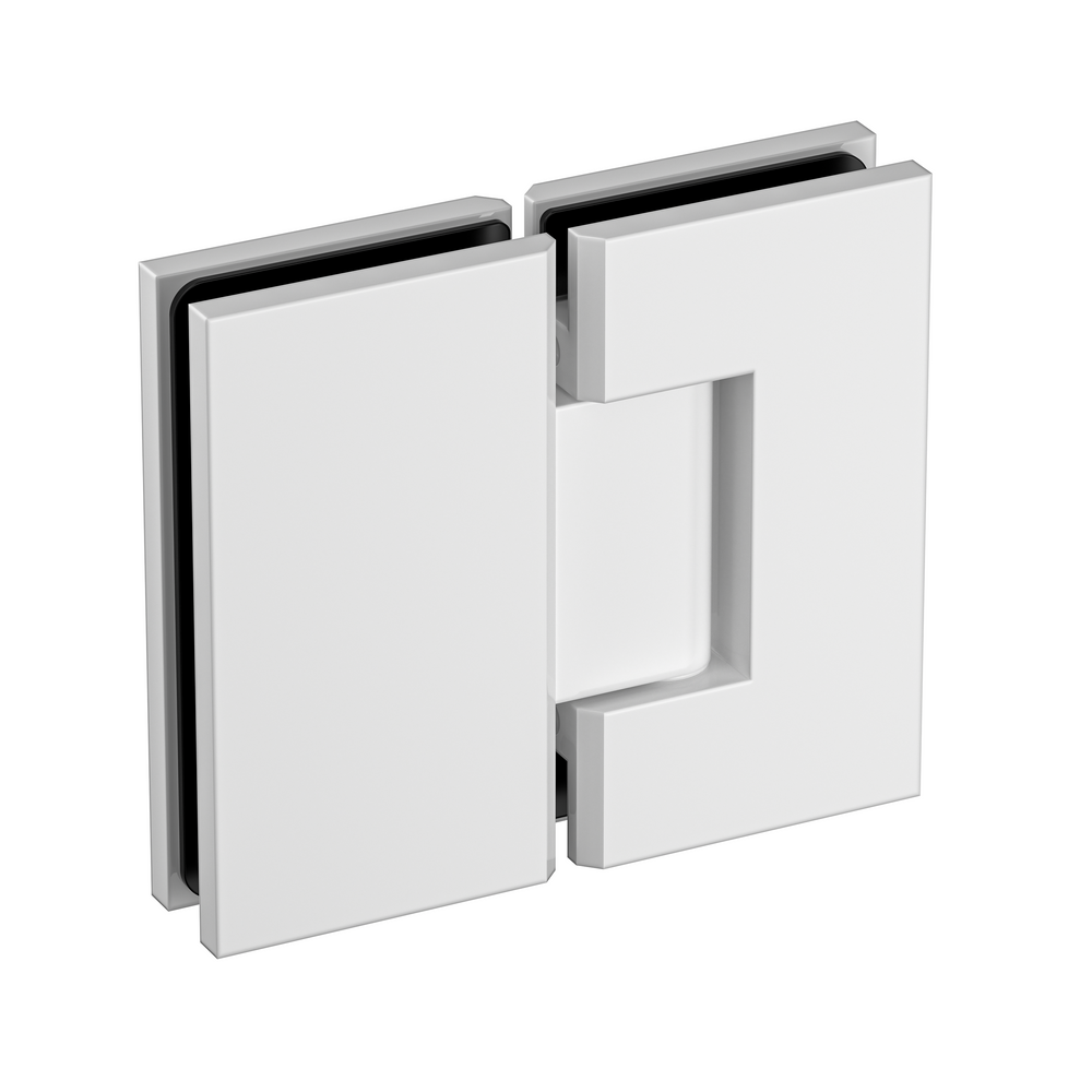 Boston Heavy Duty Large Glass to Glass 180 Degree Inline Hinge - White