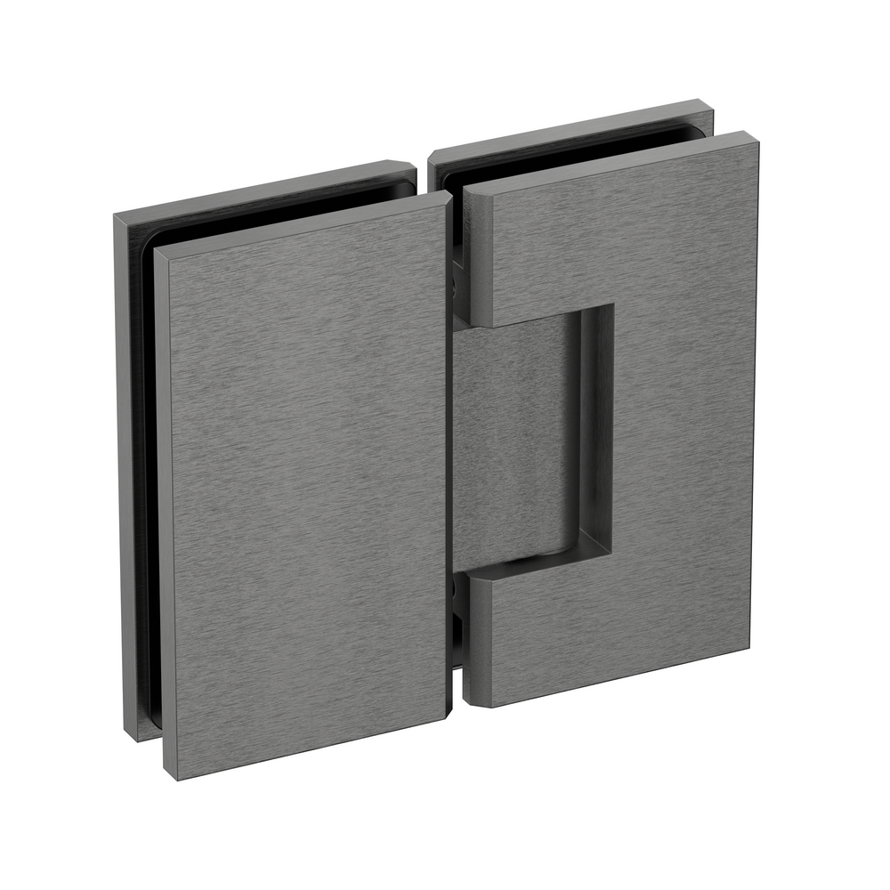 Extra Heavy Duty Large Glass to Glass 180 Degree Inline Hinge - Brushed Gun Metal