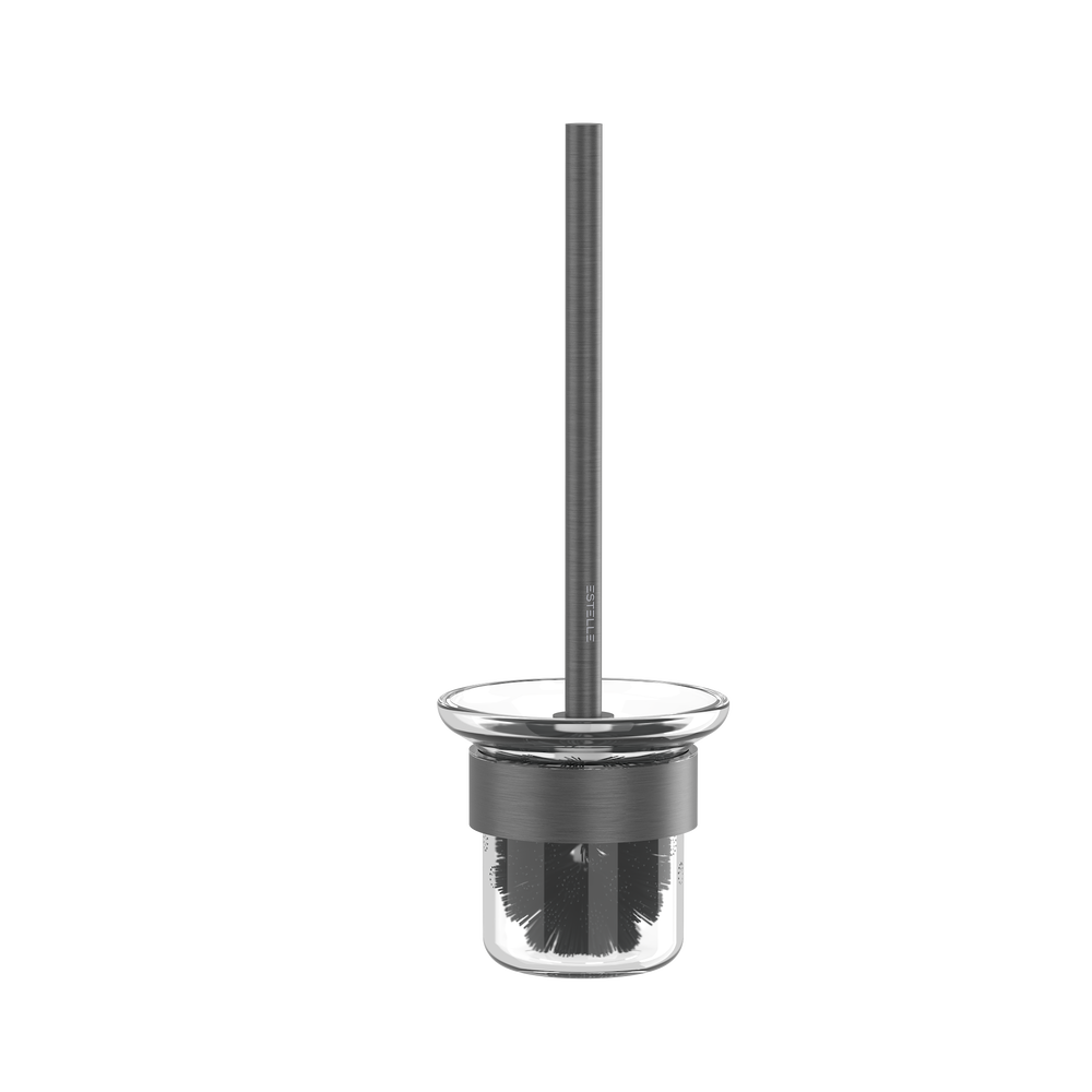 Pinnacles Toilet Brush and Holder Brushed Gun Metal