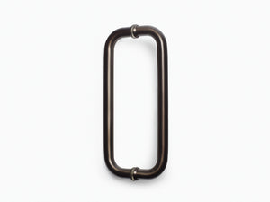 Round Double D Style Double Pull Shower Handle 166mm - Onyx Bronze