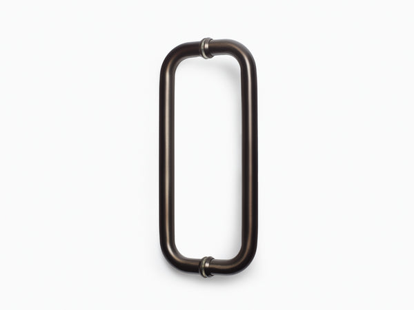Round Double D Style Double Pull Shower Handle 166mm - Onyx Bronze