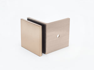 Boutique Range 90 Degree Wall to Glass Bracket - Rosé Champagne