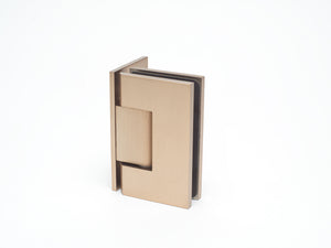 Industry Boutique Wall to Glass 90 Degree Hinge with L Type Mounting Plate - Rosé Champagne