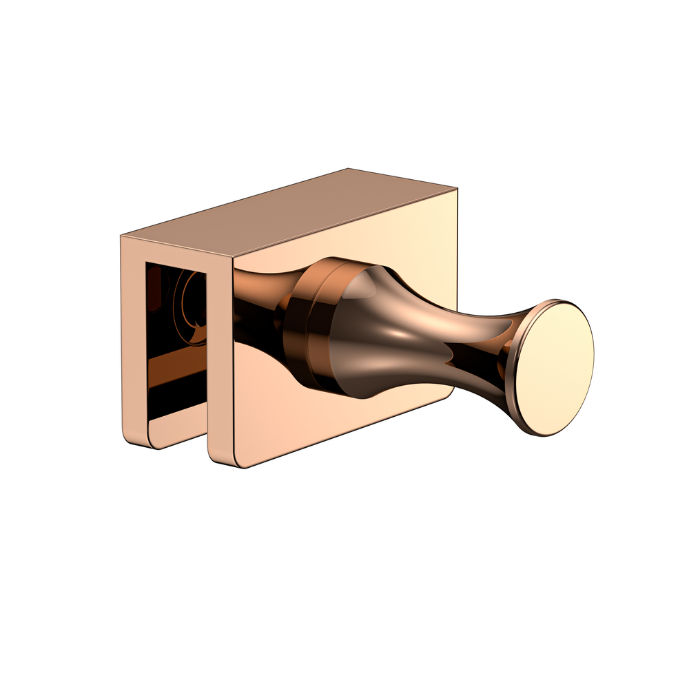polished rose gold robe hook