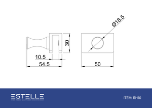 Single Glass Mounted Robe Hook with Clamp Raw Brushed Brass