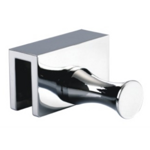 Single Glass Mounted Robe Hook with Clamp White