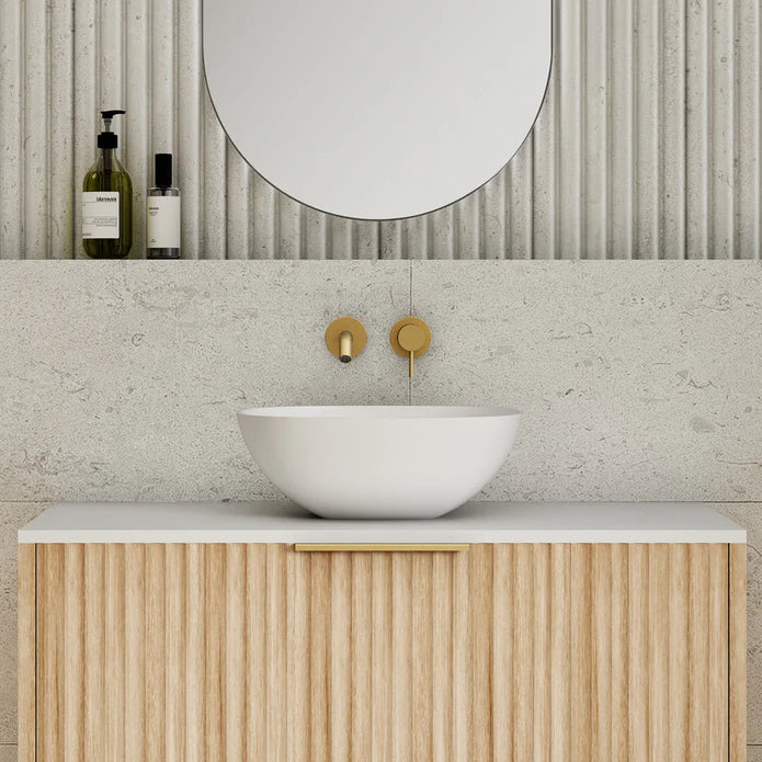 Rec Slim Above Counter Basin- Matte White