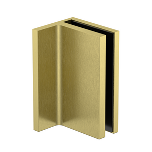 Statesman Wall to Glass Clamp with leg Raw Brushed Brass