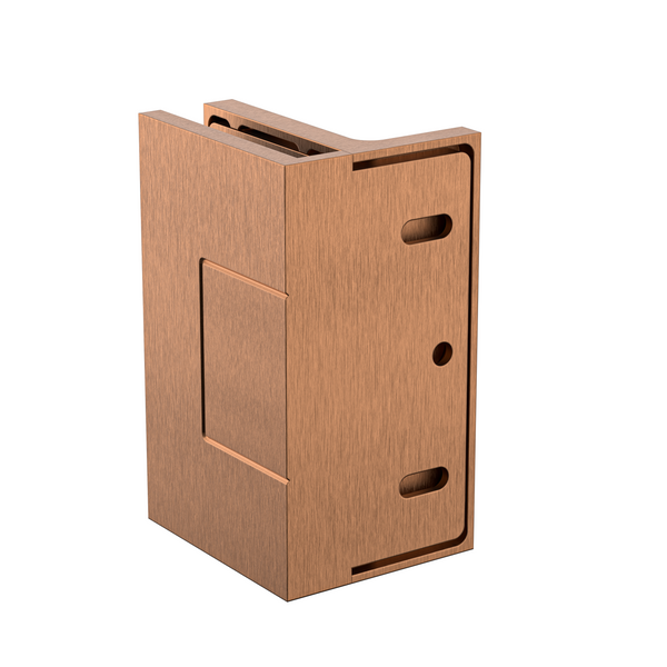 Statesman Wall to Glass Clamp with leg Brushed Rose Gold