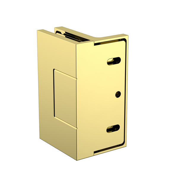 Statesman Wall to Glass Clamp with leg Polished Gold