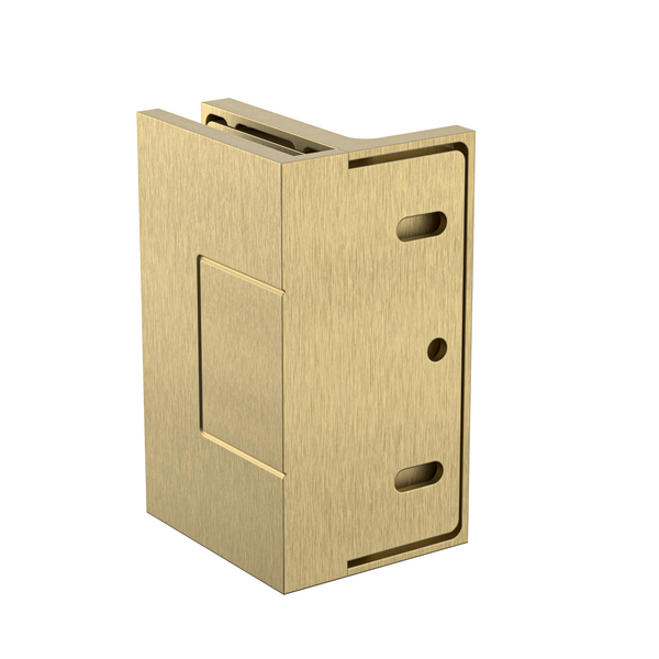 Statesman Wall to Glass Clamp with leg Soft Gold Brushed