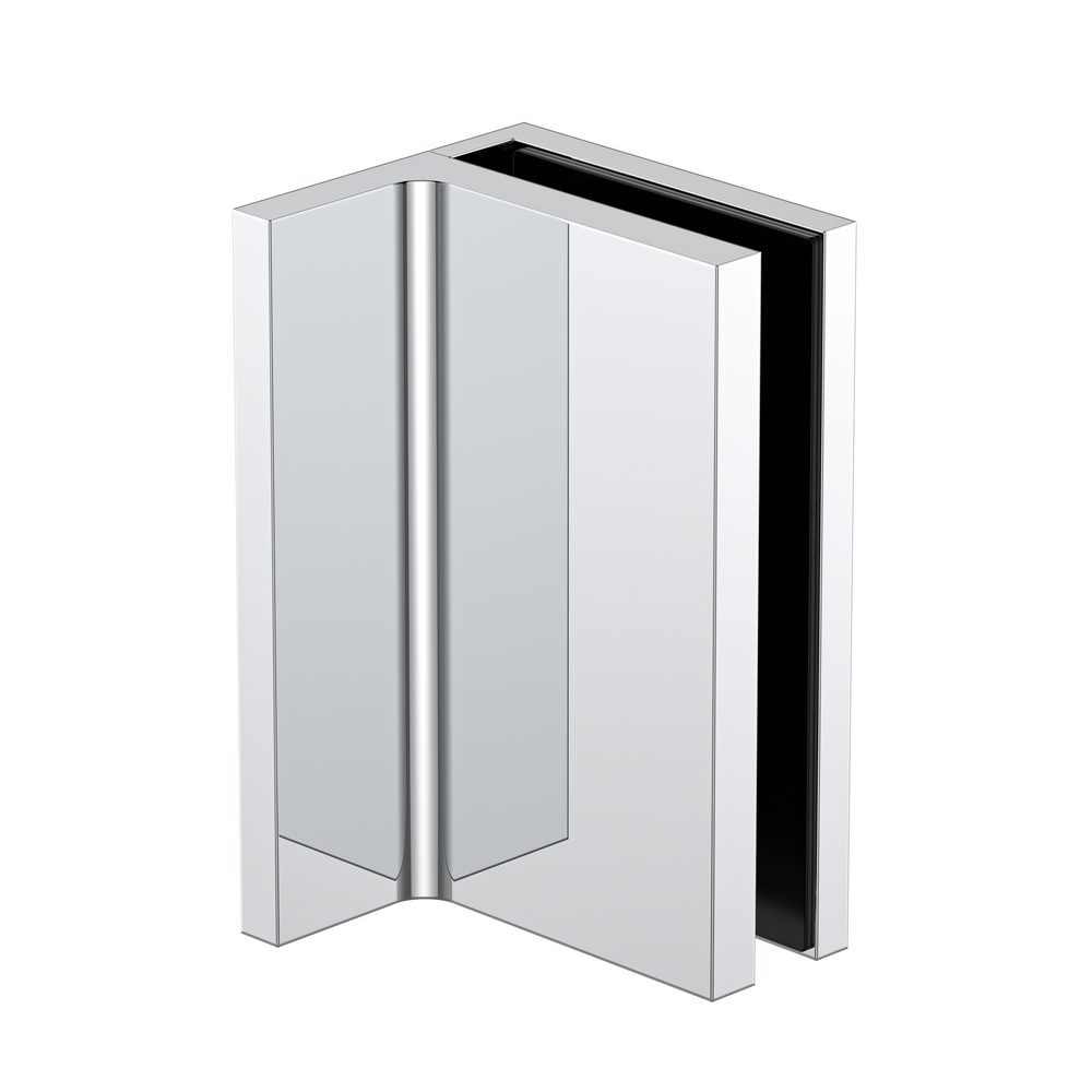 Statesman Wall to Glass Clamp with leg Polished Chrome