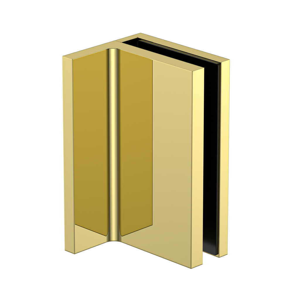 Statesman Wall to Glass Clamp with leg Polished Gold