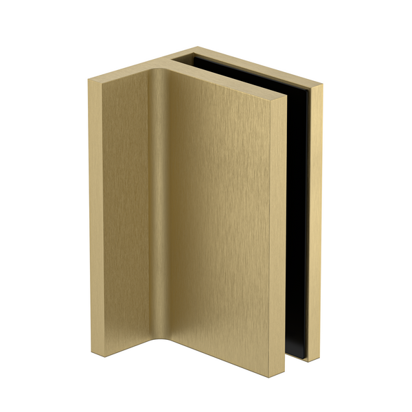 Statesman Wall to Glass Clamp with leg Soft Gold Brushed