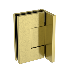 Statesman Wall to Glass Hinge with L type Mounting Plate Raw Brushed Brass