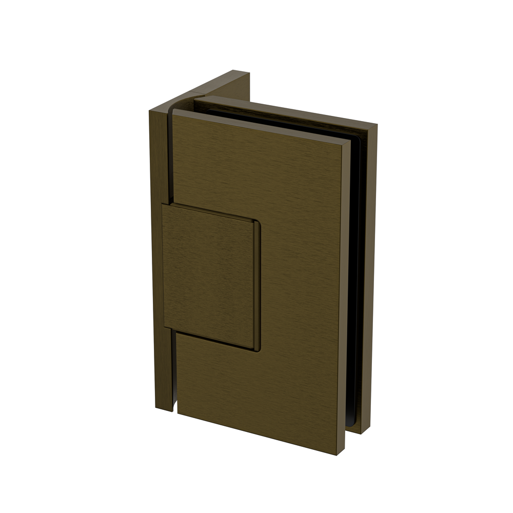 Statesman Wall to Glass Hinge with L type Mounting Plate Antique Brass