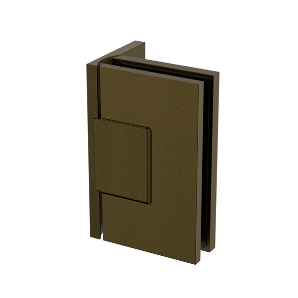 Statesman Wall to Glass Hinge with L type Mounting Plate Antique Brass