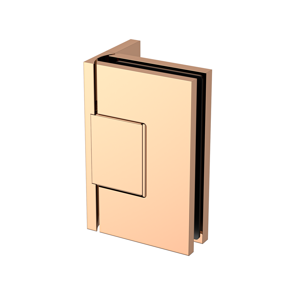 Statesman Wall to Glass Hinge with L type Mounting Plate Polished Rose Gold