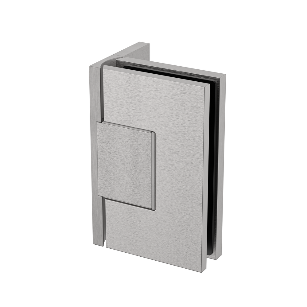 Statesman Wall to Glass Hinge with L type Mounting Plate Satin Nickel