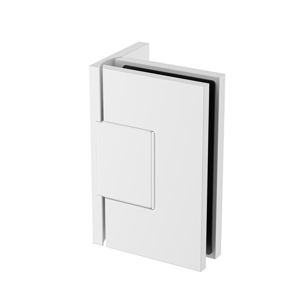 Statesman Wall to Glass Hinge with L type Mounting Plate White
