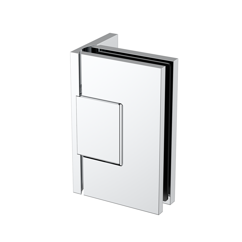 Statesman Wall to Glass Hinge with L type Mounting Plate Satin Chrome