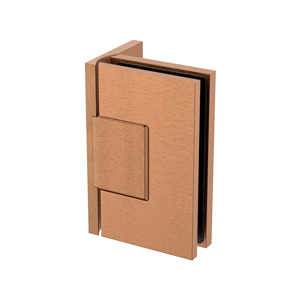 Statesman Wall to Glass Hinge with L type Mounting Plate Brushed Rose Gold