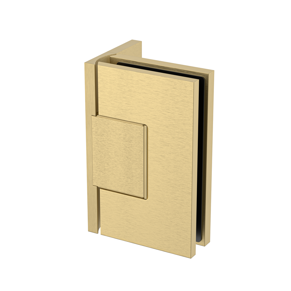 Statesman Wall to Glass Hinge with L type Mounting Plate Soft Gold Brushed