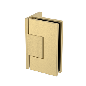 Statesman Wall to Glass Hinge with L type Mounting Plate Soft Gold Brushed