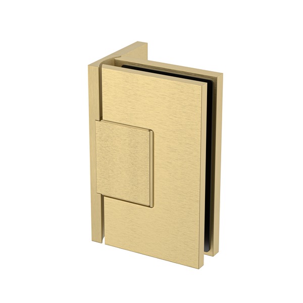 Statesman Wall to Glass Hinge with L type Mounting Plate Soft Gold Brushed